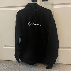 Supreme Black Hoodie with White Script